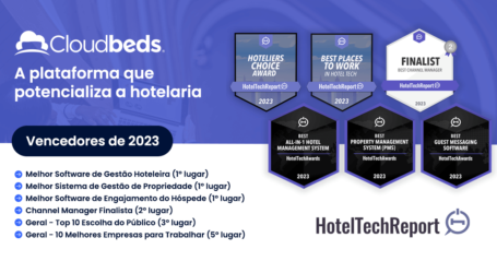 Cloudbeds recebe 6 prêmios do HotelTechAwards de 2023 e consolida sua posição como líder da indústria